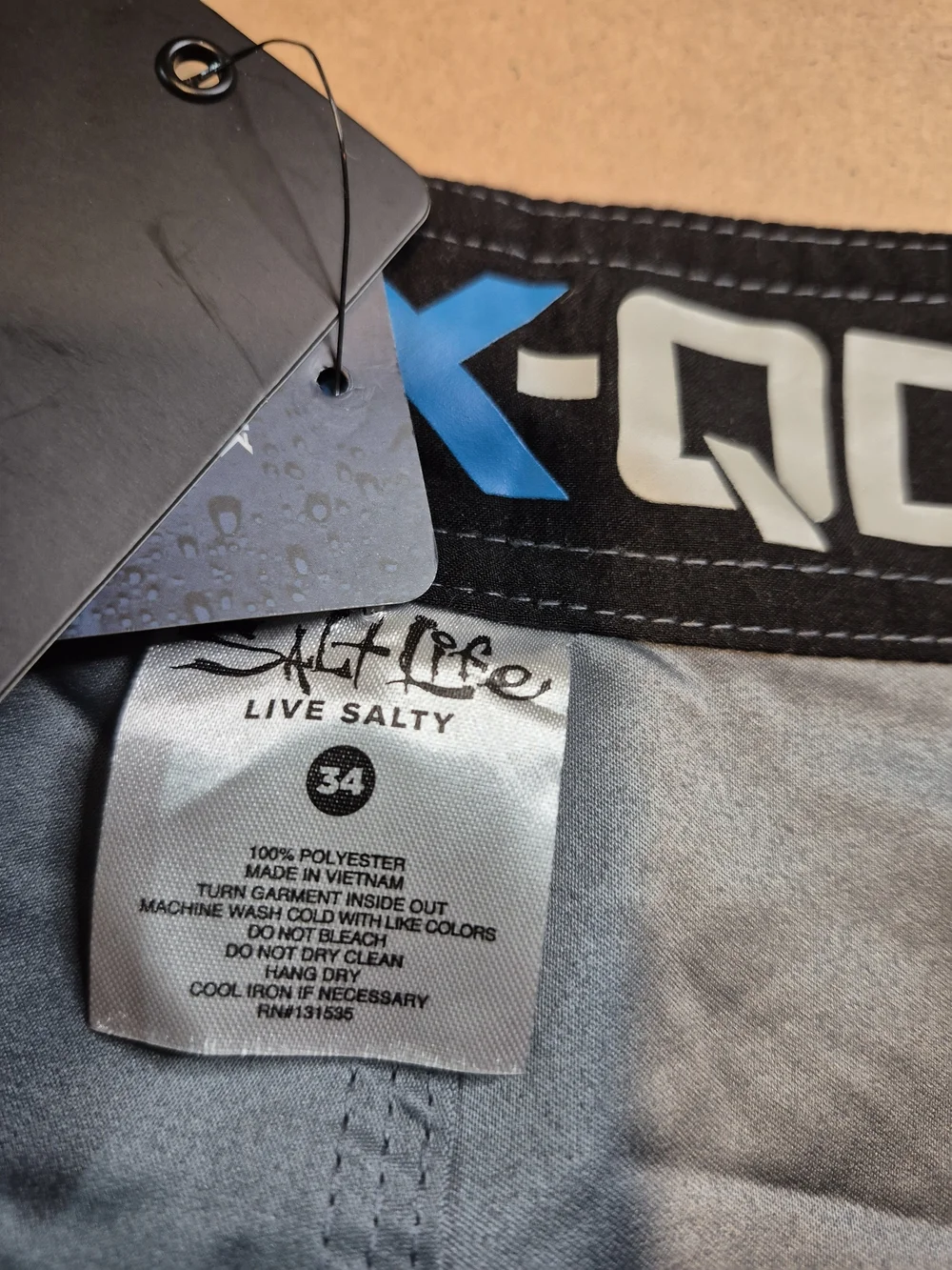 Salt Life Grey Boardshorts with Teal Drawstring 4563/7